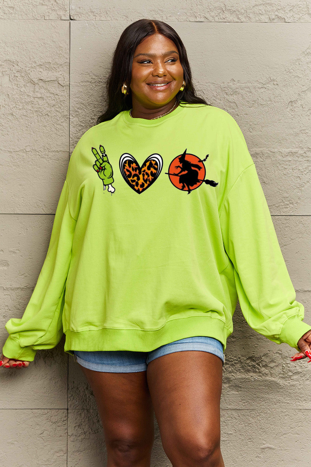 Simply Love Full Size Drop Shoulder Graphic Sweatshirt