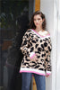 Leopard Contrast Trim Tunic Sweater - Keene's