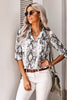 Animal Print Pocketed Button Down Top - Keene's