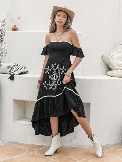 High-Low Off-Shoulder Dress