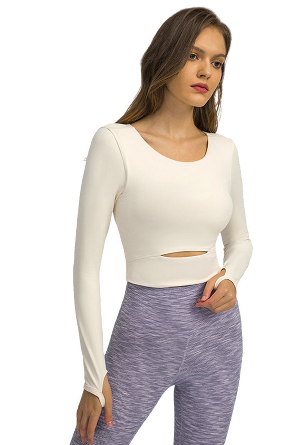 Cut Out Front Crop Yoga Tee - Keene's