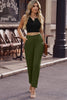 Ankle-Length Straight Leg Pants with Pockets