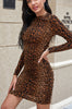 Leopard Print High Neck Dress - Keene's