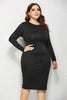 Plus Size Solid Buttoned Wrap Dress - Keene's