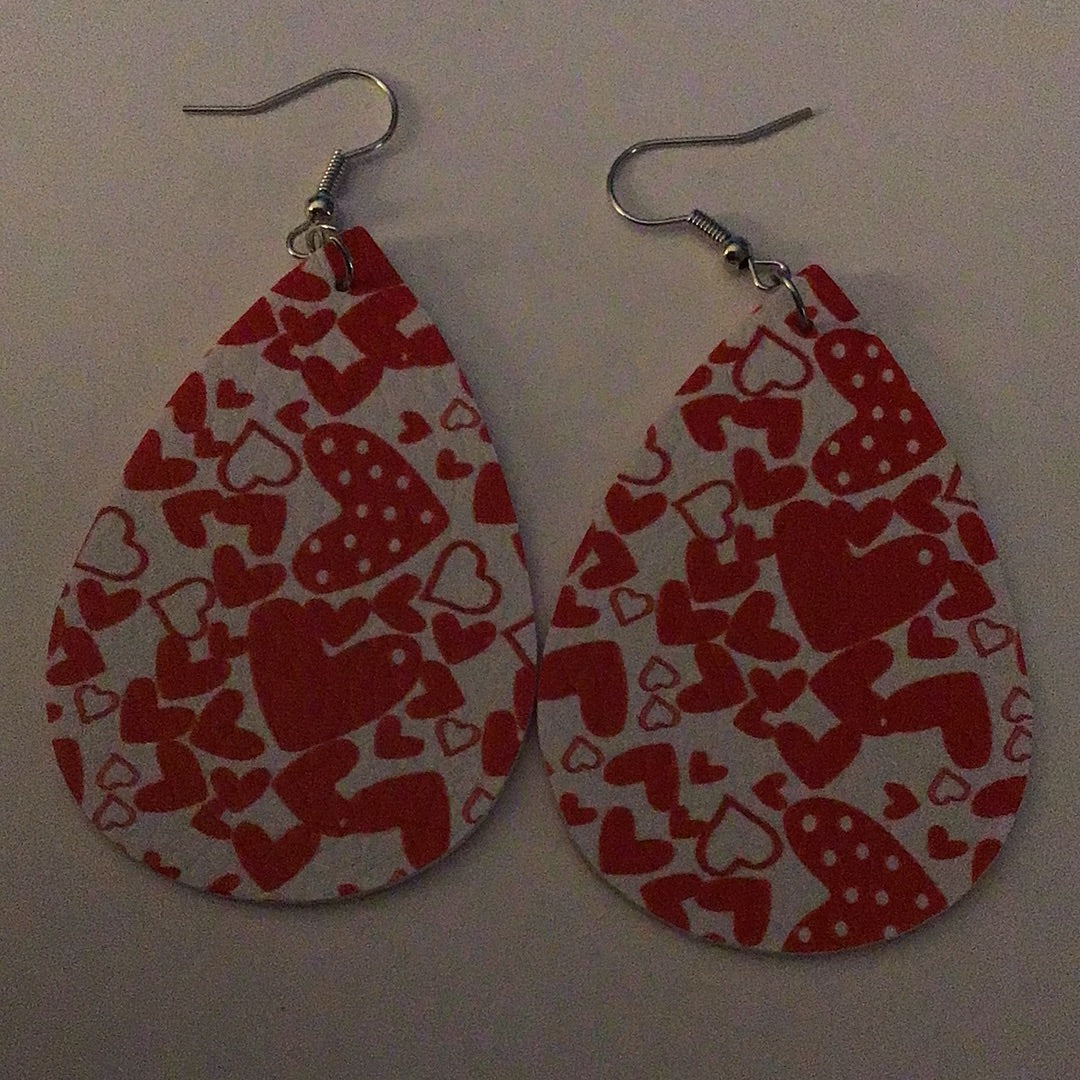 Heart Earrings - 2023 Collection - Red and White Hearts
