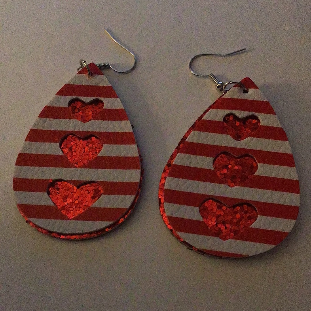 Heart Earrings - 2023 Collection - Red 3 Hearts