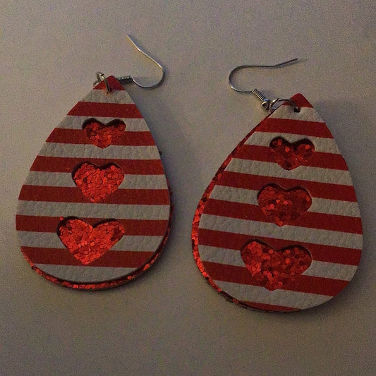 Heart Earrings - 2023 Collection - Red 3 Hearts