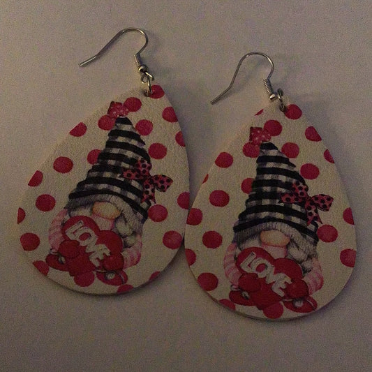 Heart Earrings - 2023 Collection - Black and White Gnome