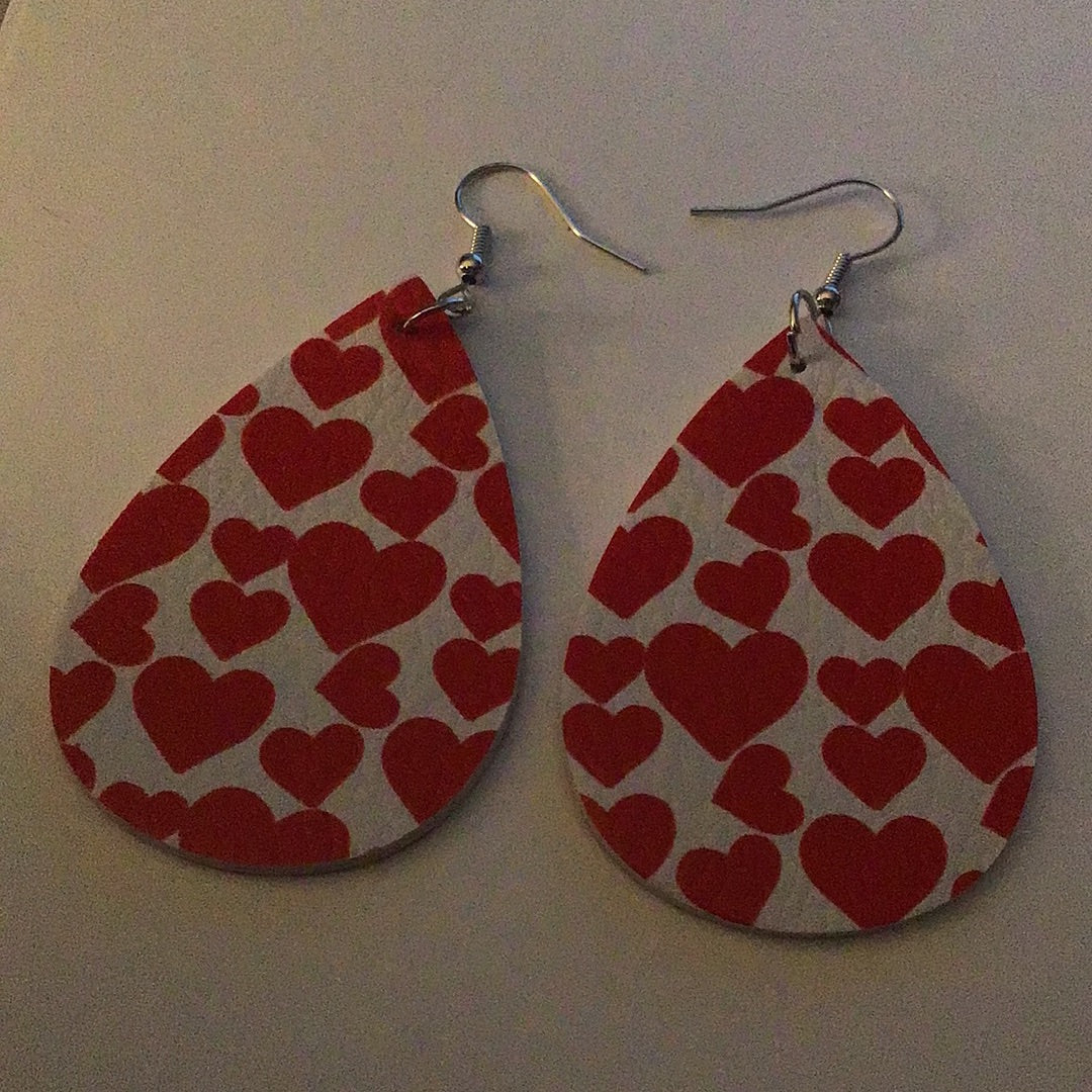 Heart Earrings - 2023 Collection - Red Hearts White Background