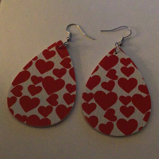 Heart Earrings - 2023 Collection - Red Hearts White Background