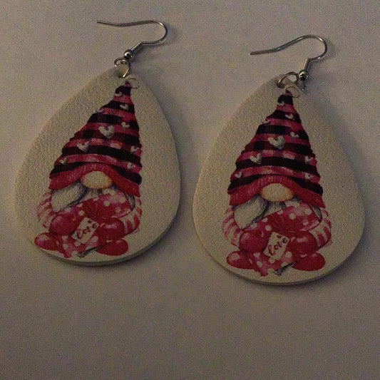 Heart Earrings - 2023 Collection - Pink and Black Gnome