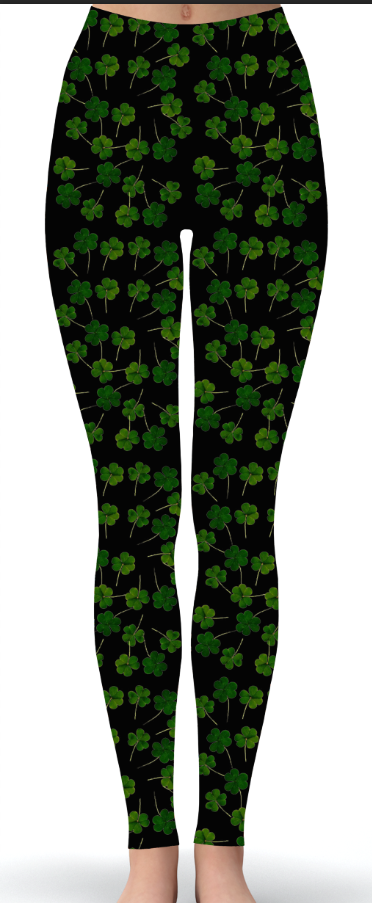 Custom Shamrock Print Leggings - Keene's